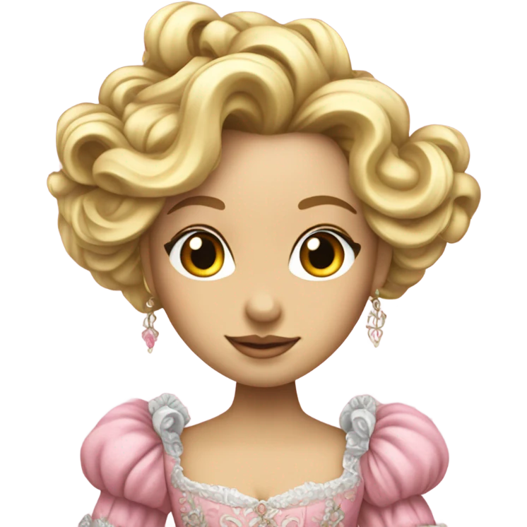 Rococo princess detailed blonde hair pink gown emoji