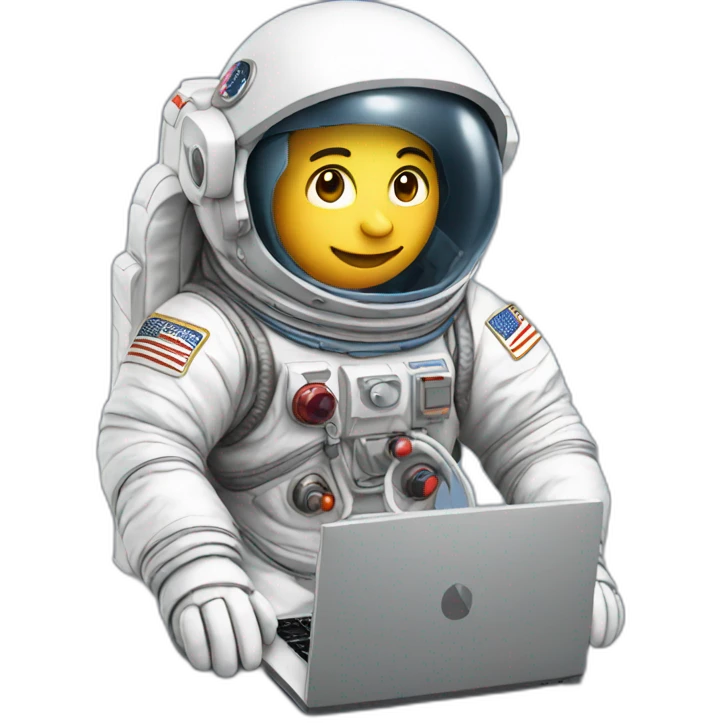 Astronaut with a computer emoji