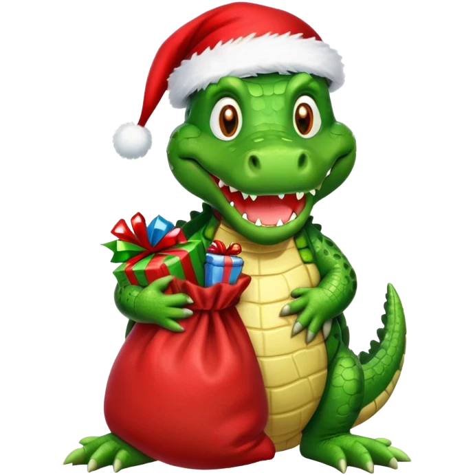 Crocodile Santa emoji