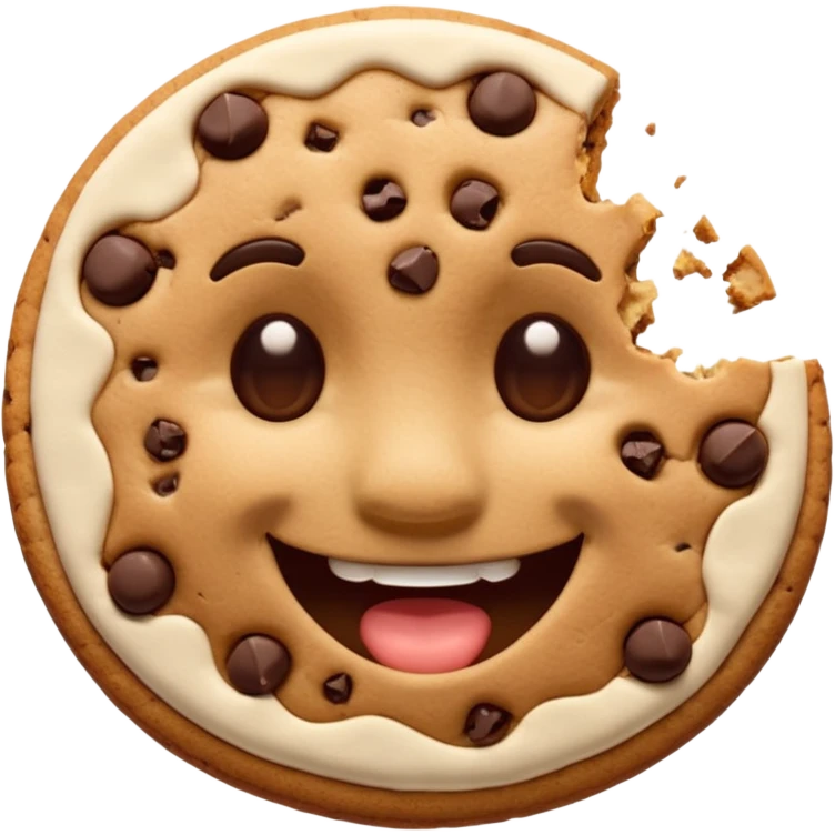 Broken Cookie Man with a bite missing emoji