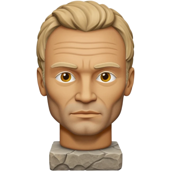 Cinematic realistic ultra HD - musician Sting as an antique stone sculpture emoji