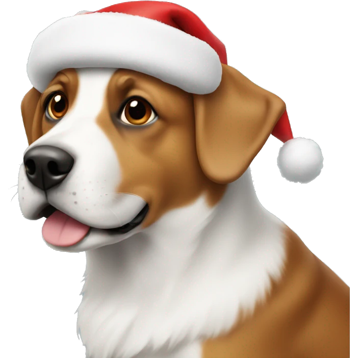 dog with christmas hat emoji
