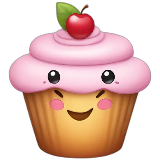 Happy cupcake emoji