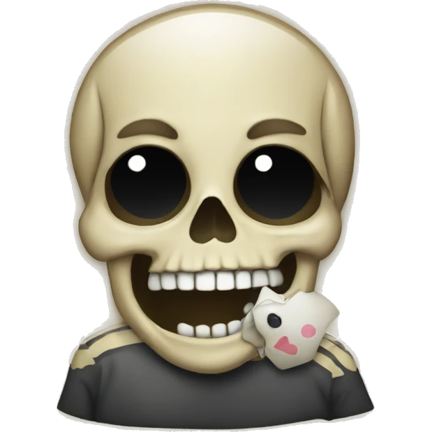 a skull holding out a picture of his niece  emoji