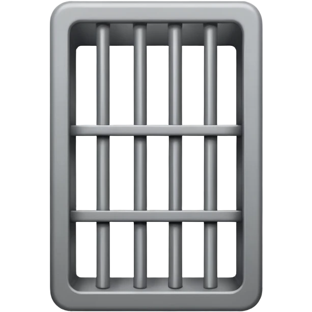 If there was a jail cell emoji in iOS, how would you design and iOS style emoji. Create an jail cell emoji with no prisoner. (Not a cage must be single 4 rods facing to front view point) emoji