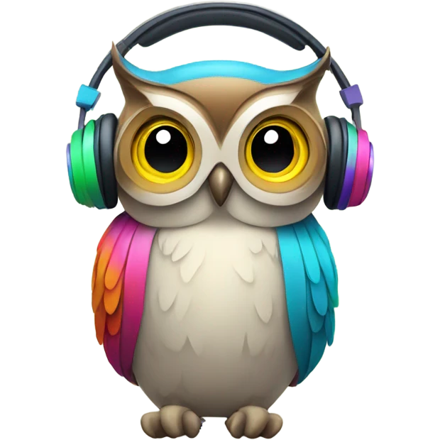Owl with headphones  emoji