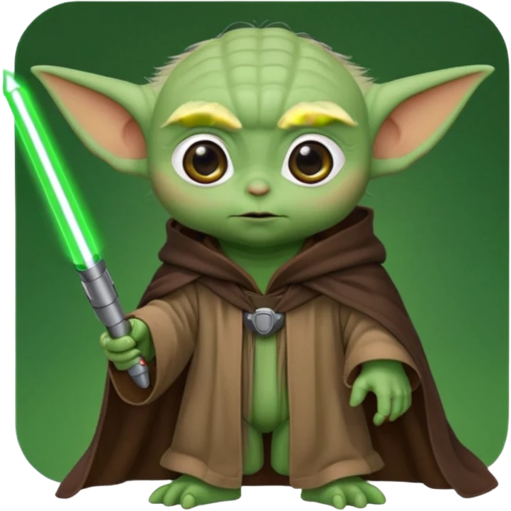 Baby yoda holding a laser pointer emoji