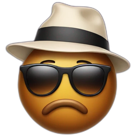 Poop emoji with a hat and sunglasses emoji