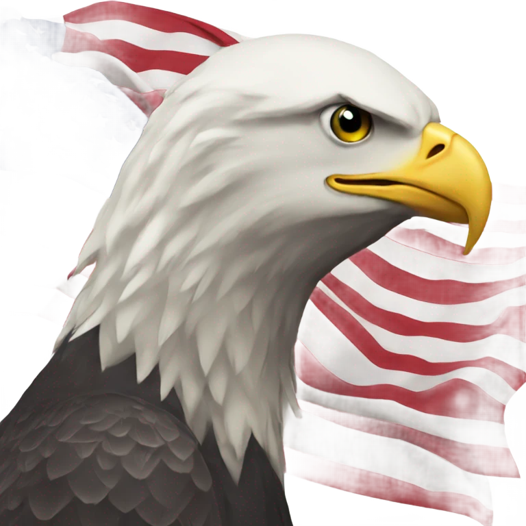Bald eagle with flag emoji