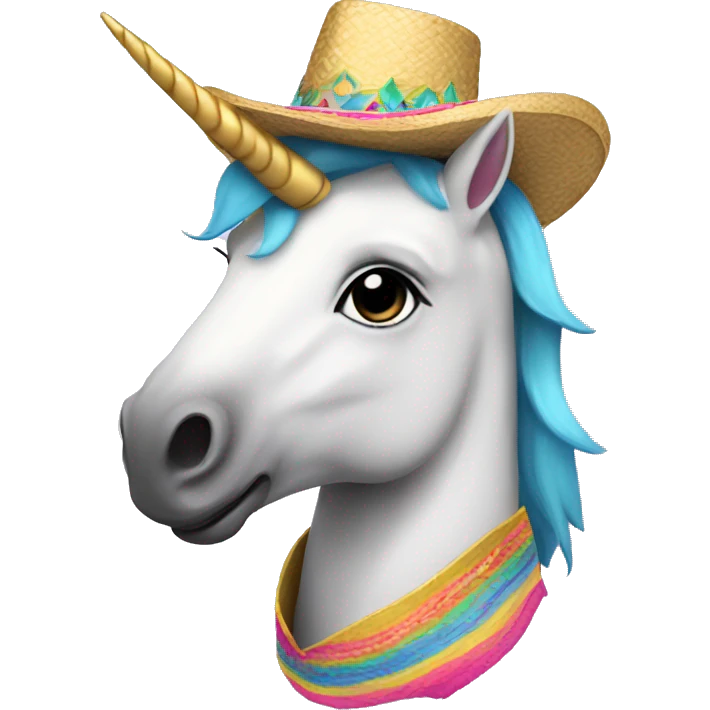 Unicorn with sombrero emoji
