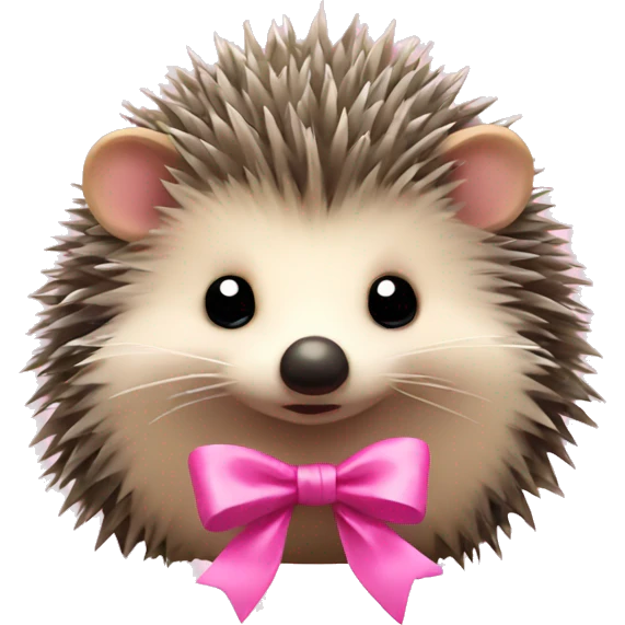 hedgehog with a pink bow emoji