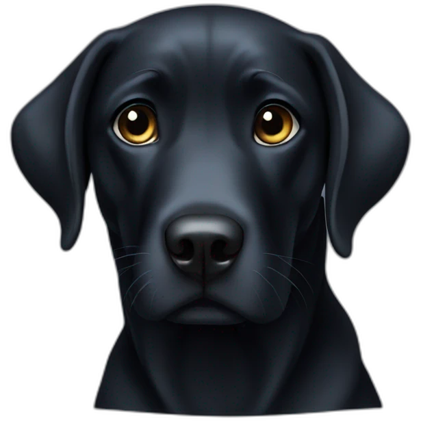 shy black lab emoji