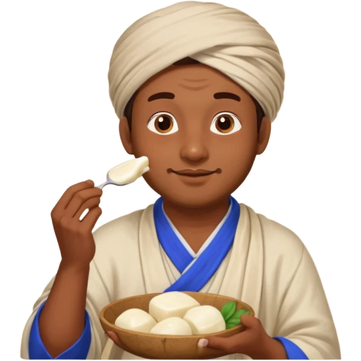 some guy eating 1kg of mozzarella, make it nepalese, more brown emoji