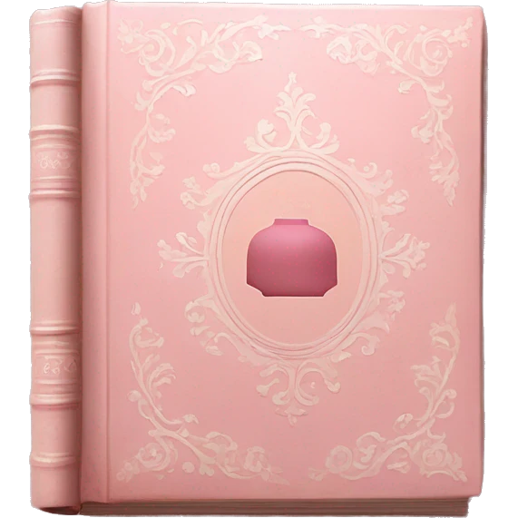 vintage rococo light pink books with lace  emoji