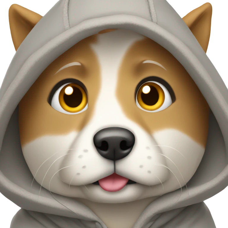 Dog wearing a hoody  emoji