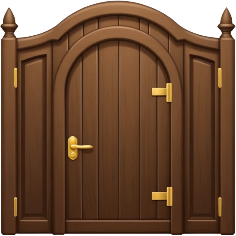 porta única de madeira arredondada no topo, sem rosto, elegante emoji
