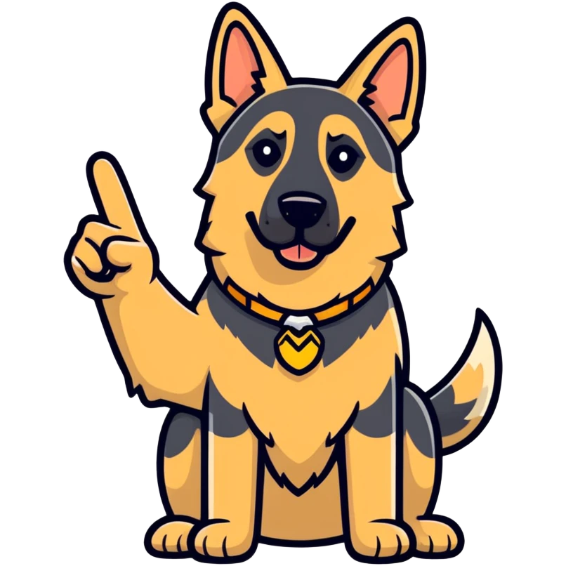 German shepherd middle finger  emoji