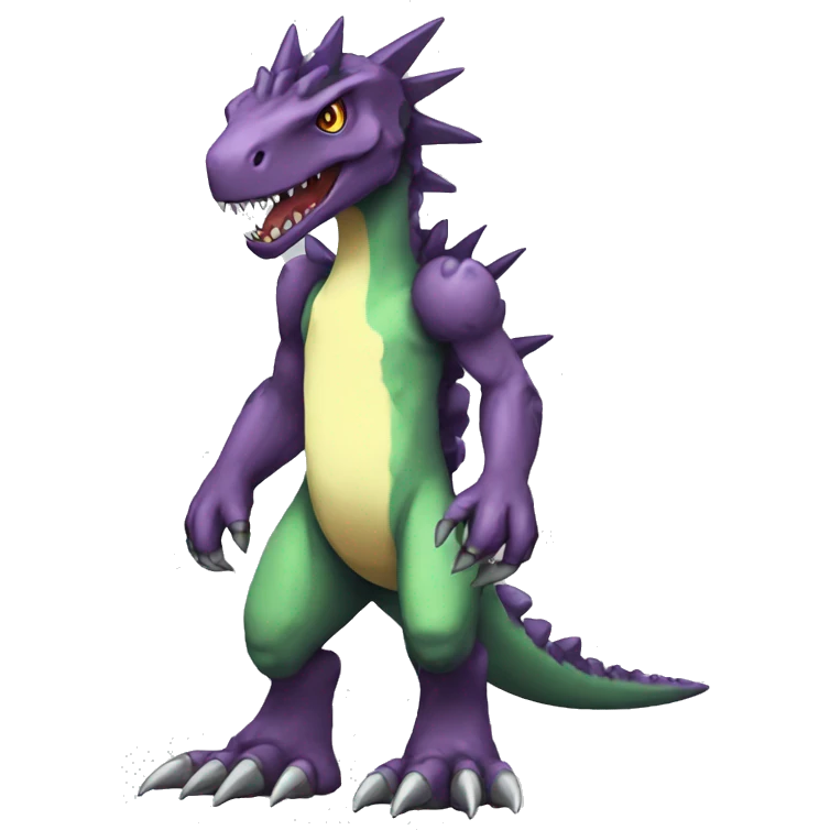  Cool Edgy Digimon-Fakemon-Dinosaur with edgy markings full body emoji