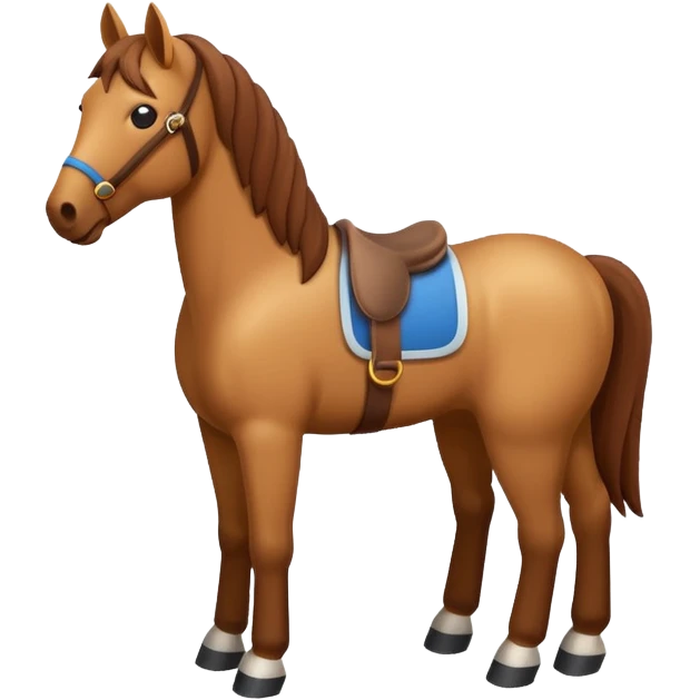horse standing, isometric, simple emoji look emoji