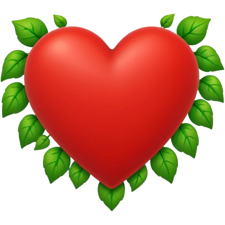red heart with green vines growing around it and covering it up emoji