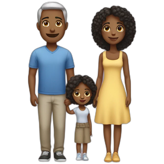 Family White father, black mother, one teen girl and one baby girl emoji
