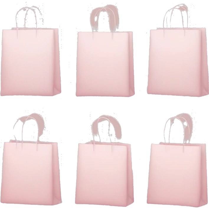 3, different shades of Pale Pink, shopping bags emoji