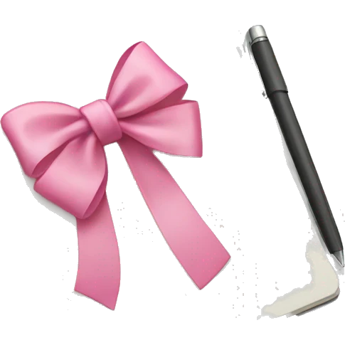 White notebook with a pink bow on it emoji