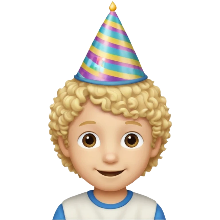 a little boy with birthday hat, blond curly hair















 emoji