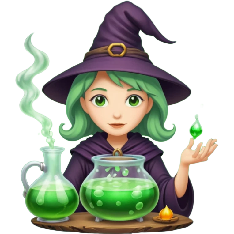green witch cooking potion emoji