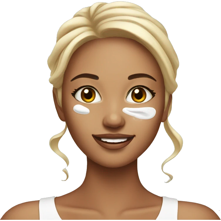 Beautiful girl doing skincare emoji