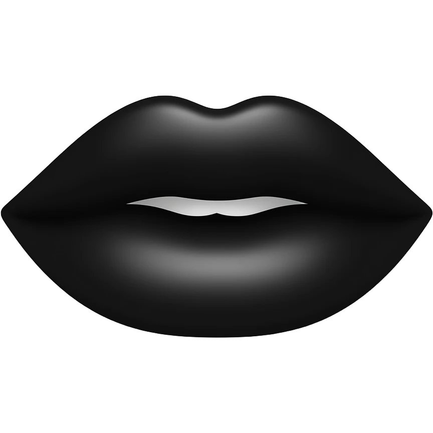 Black smooth lips emoji
