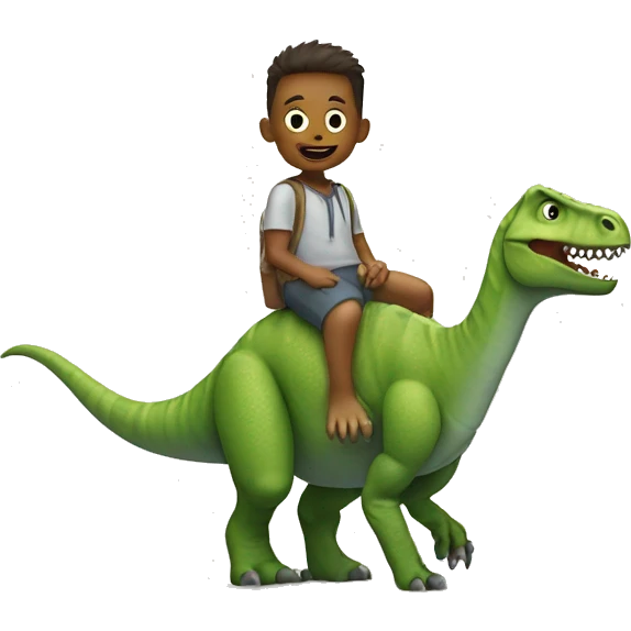 Dinosaur with little person emoji