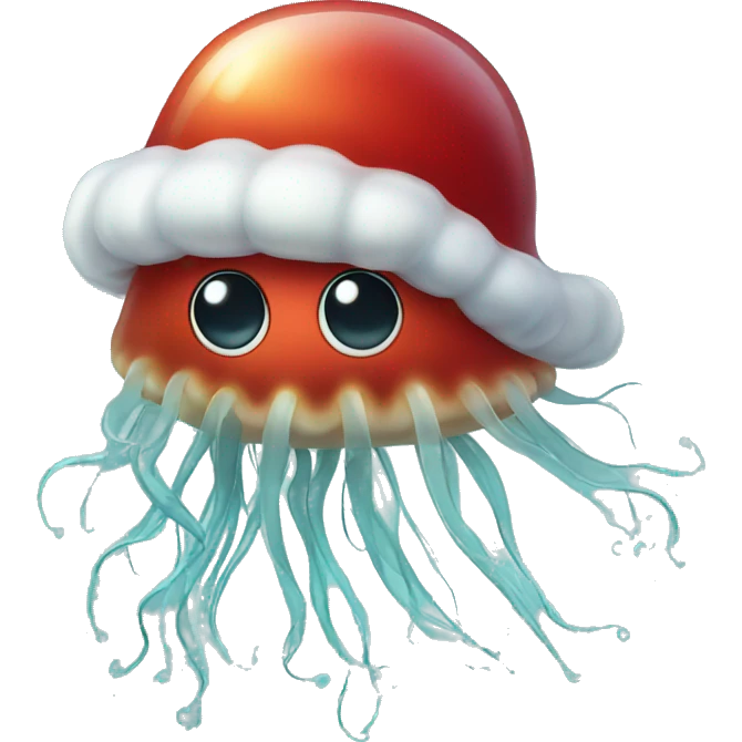 Santa jellyfish emoji