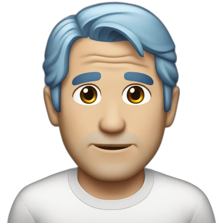 emo blue hair George W. Bush emoji