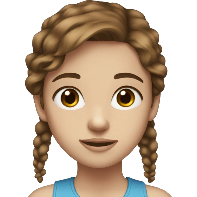 Girl brown hair blue eyes emoji