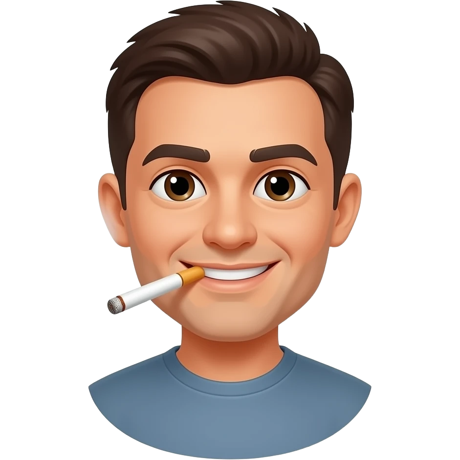 smoking cigarette with smily emoji emoji