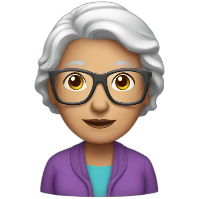 Grandma with technology emoji