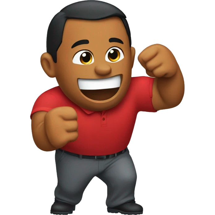 Tiger woods fist pump wearing red shirt emoji