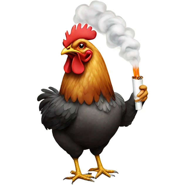chicken smoking a cigarette  emoji