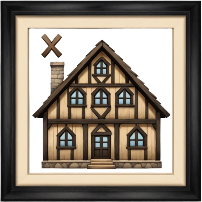 an inn with a big X on it emoji