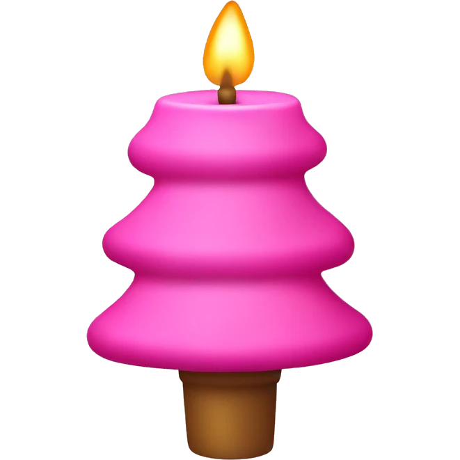pink candle shaped christmas tree emoji