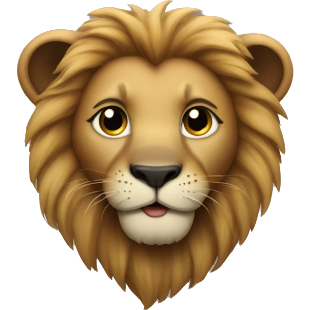 Cute Lion with black heart  emoji