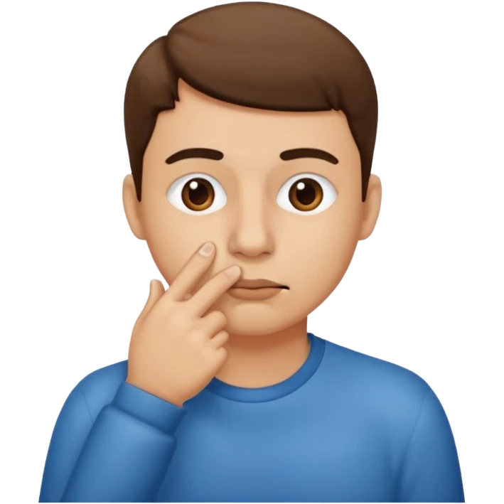 persona sacándose un moco emoji