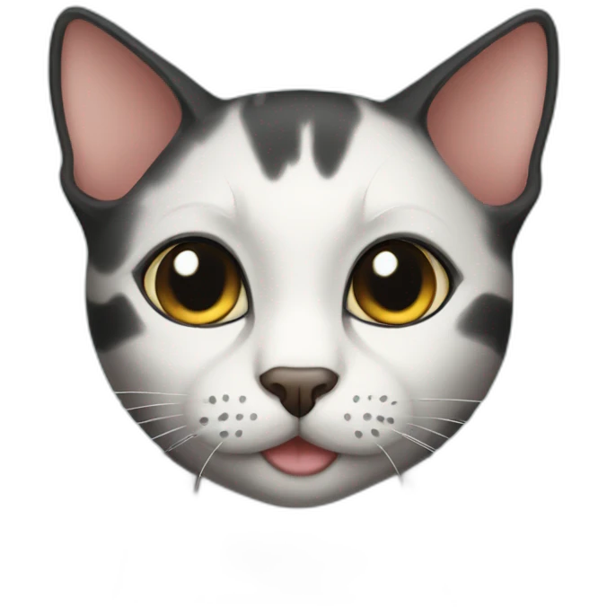 black cute bald cat emoji