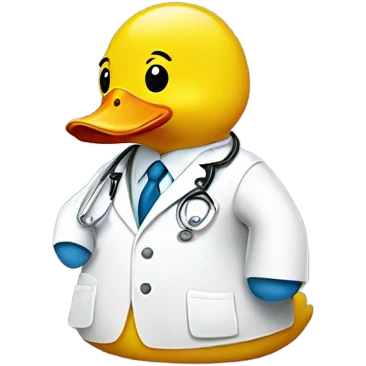 Rubber duck wearing a lab coa emoji