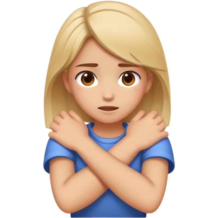 girl crossed arms around her neck crashing out emoji