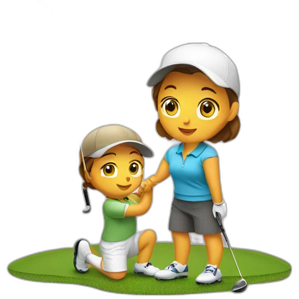 golf-player-with-her-cub emoji