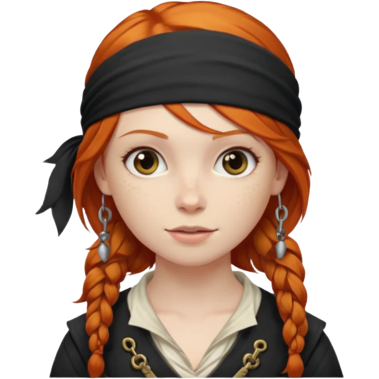 ginger hair pirate girl emoji