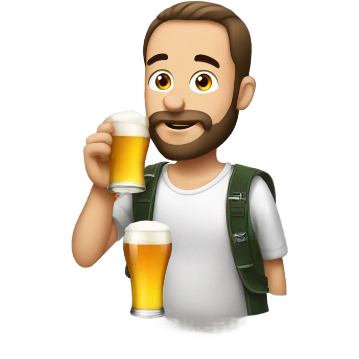 Polish guy drinking beer while waiting game emoji