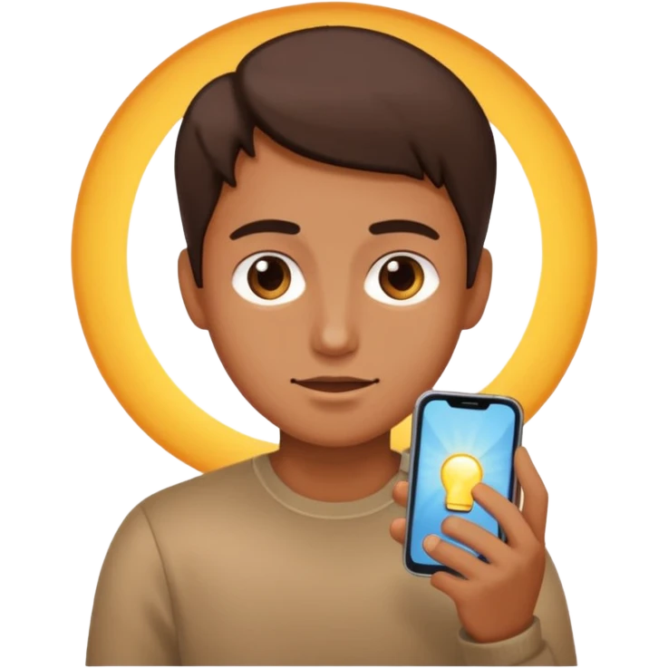 Looking at the phone with light hitting the face  emoji